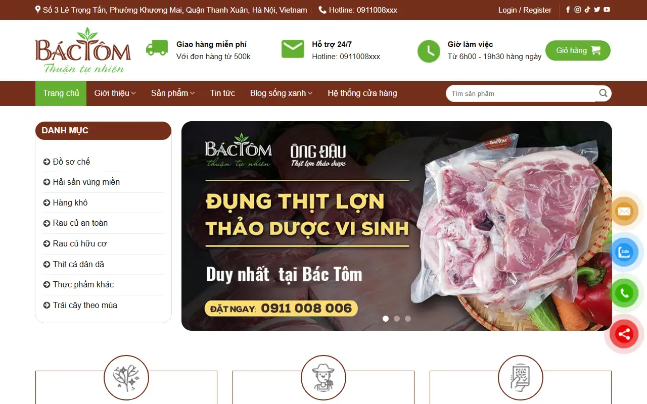 Mẫu website bách hoá & siêu thị — Mẫu web tạp hóa #2