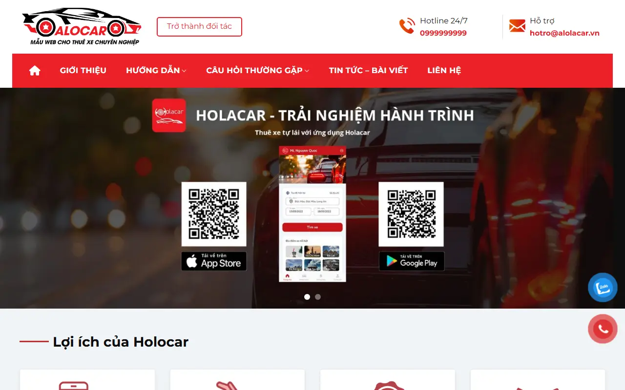 Mẫu website thuê xe & taxi — Mẫu web taxi