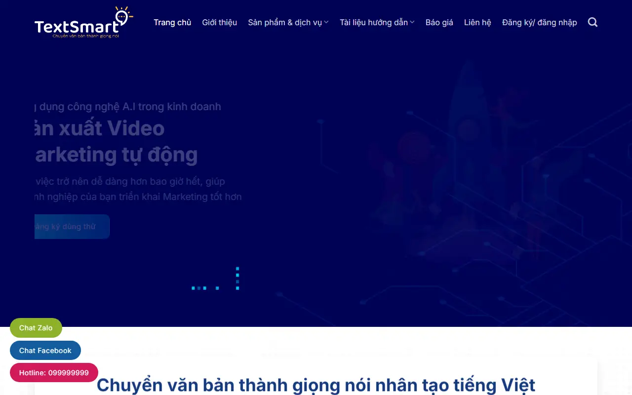Mẫu website phần mềm & công nghệ — Mẫu web chuyển văn bản thành giọng nói