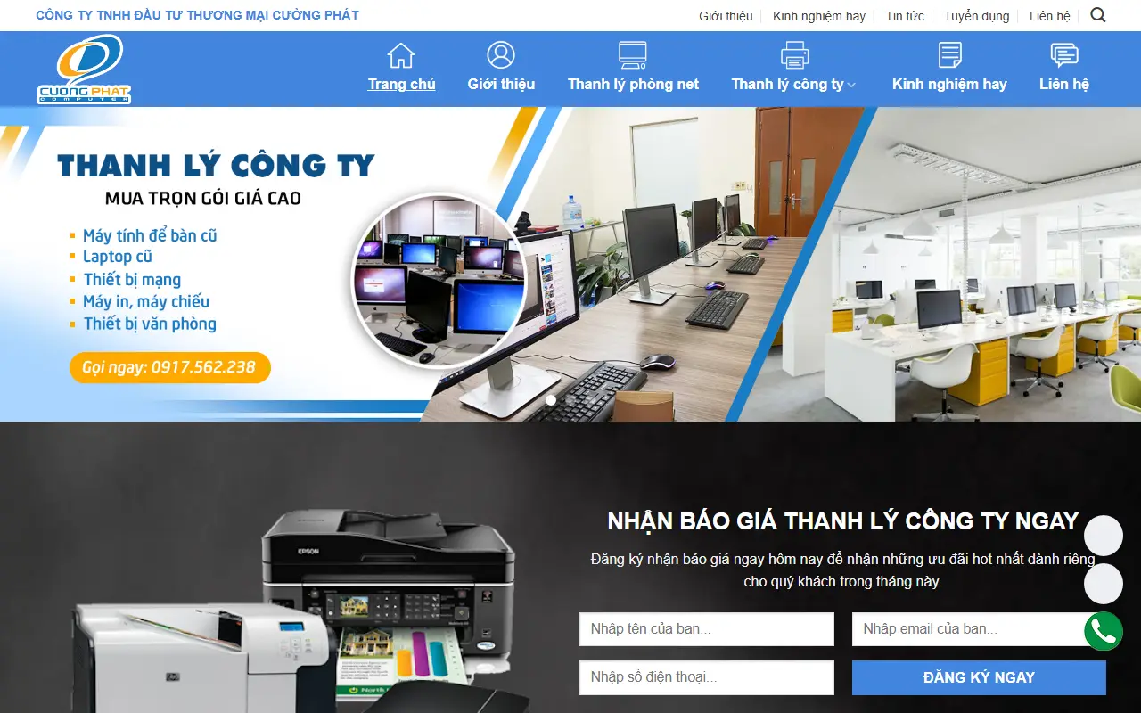 Mẫu website môi trường & phế liệu — Mẫu web thanh lý