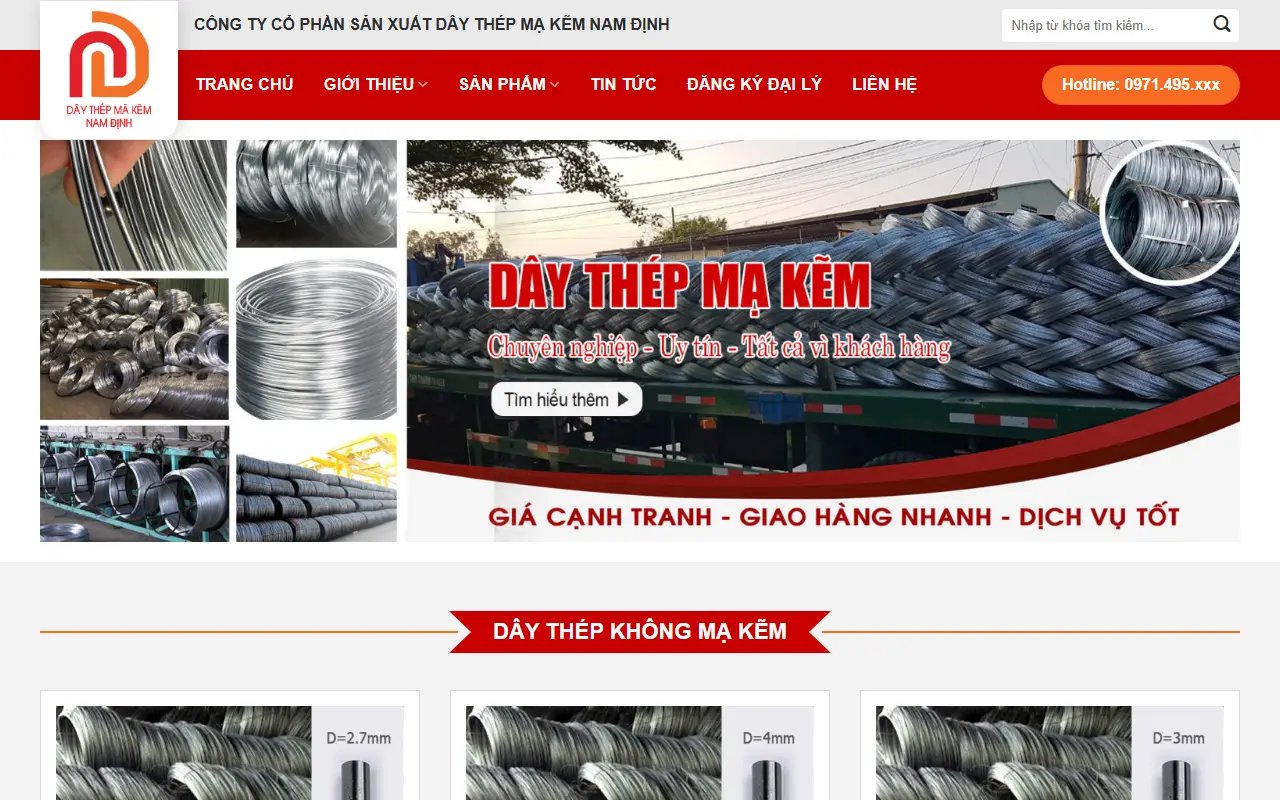 Mẫu website giới thiệu công ty — Mẫu web công ty sắt thép