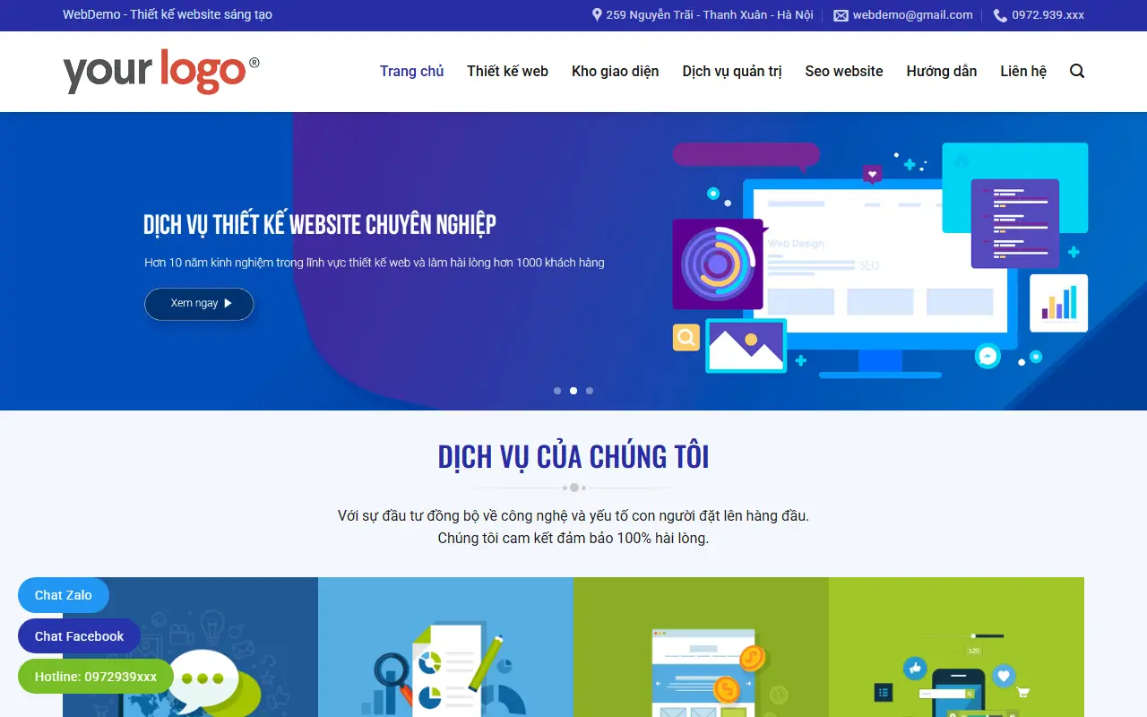 Mẫu website thiết kế web & code — Mẫu website thiết kế web #2