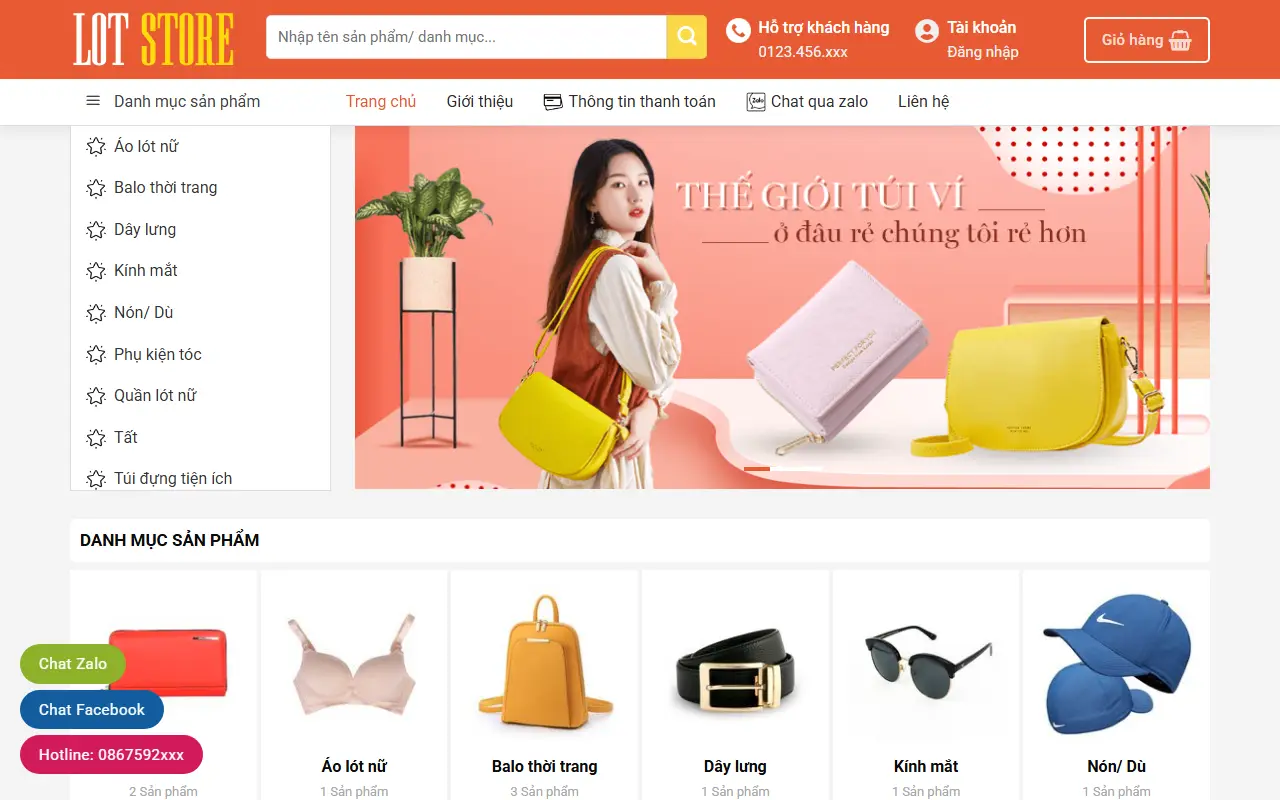 Mẫu website thời trang — Mẫu website shop con gái