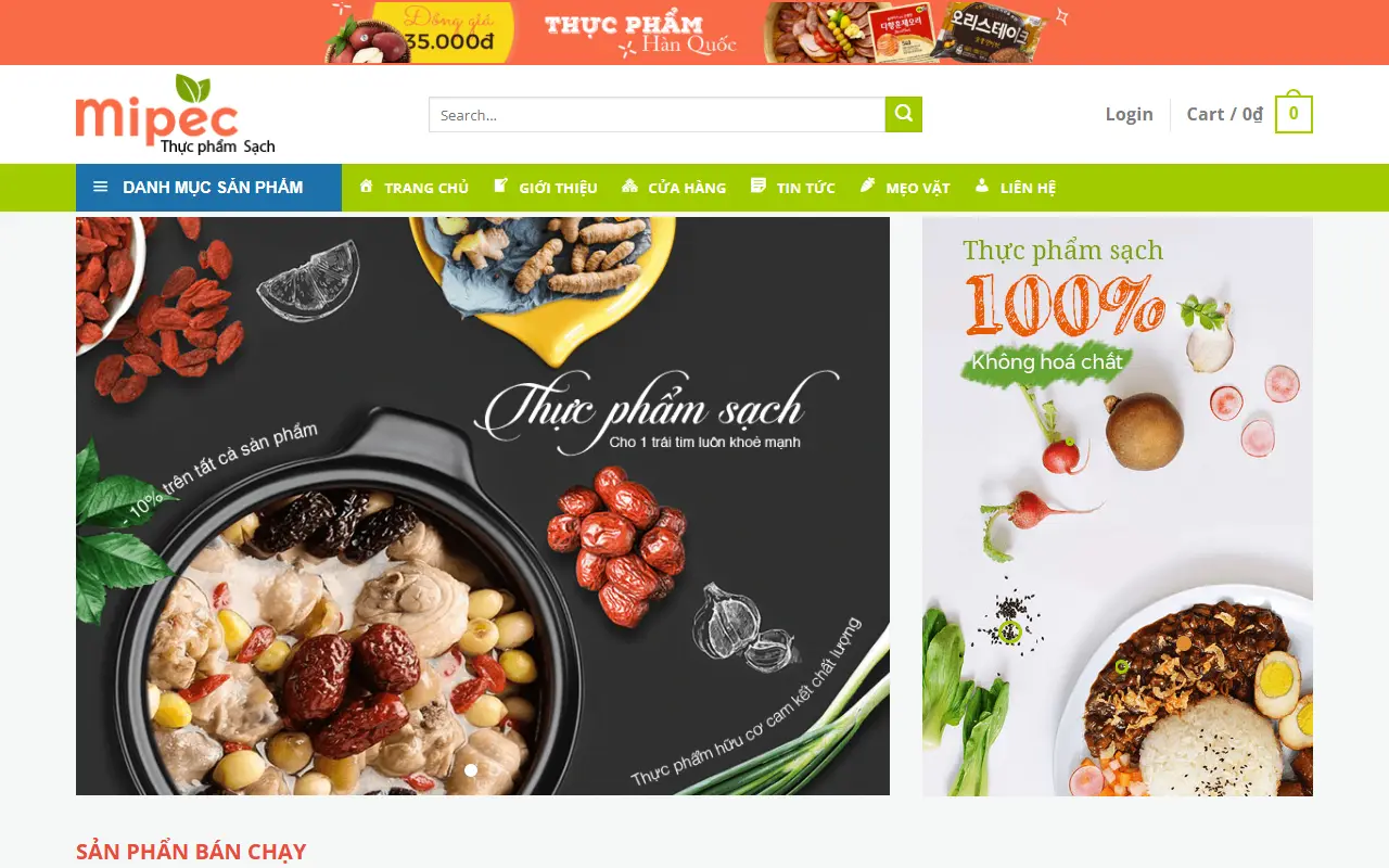 Mẫu website thực phẩm sạch — Thực phẩm #2