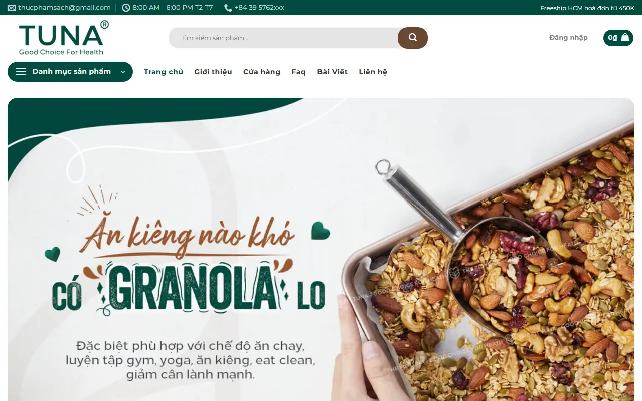 Mẫu website thực phẩm sạch — Thực phẩm Sạch – Một trang web mới sử dụng WordPress