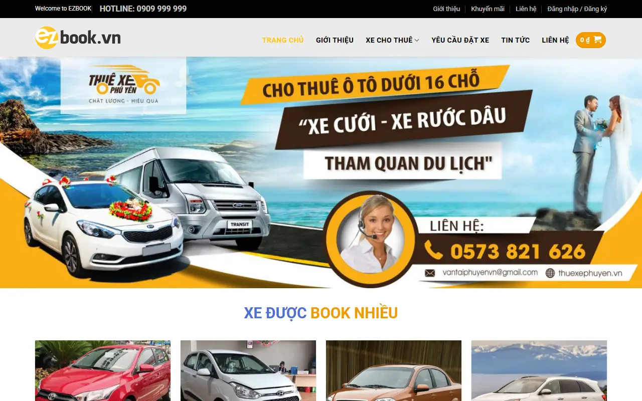 Mẫu website thuê xe & taxi — Ez Book