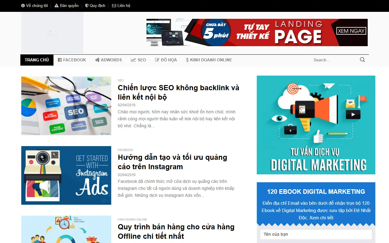 Mẫu website tin tức & blog — Tin tức - Mẫu website tin tức