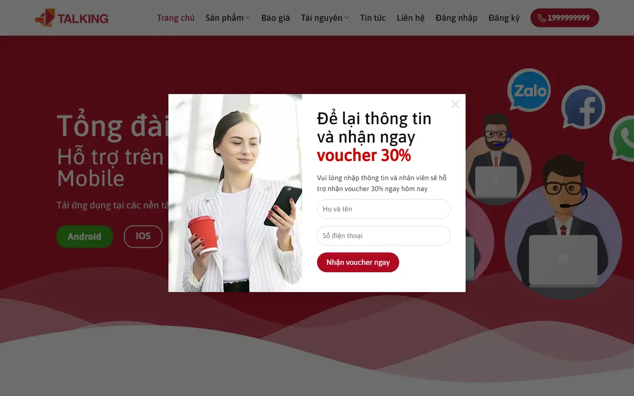 Mẫu website viễn thông & internet — Mẫu web tổng đài