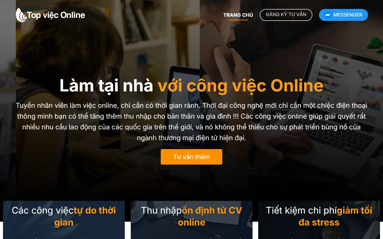 Mẫu website tuyển dụng & việc làm — Top việc Online