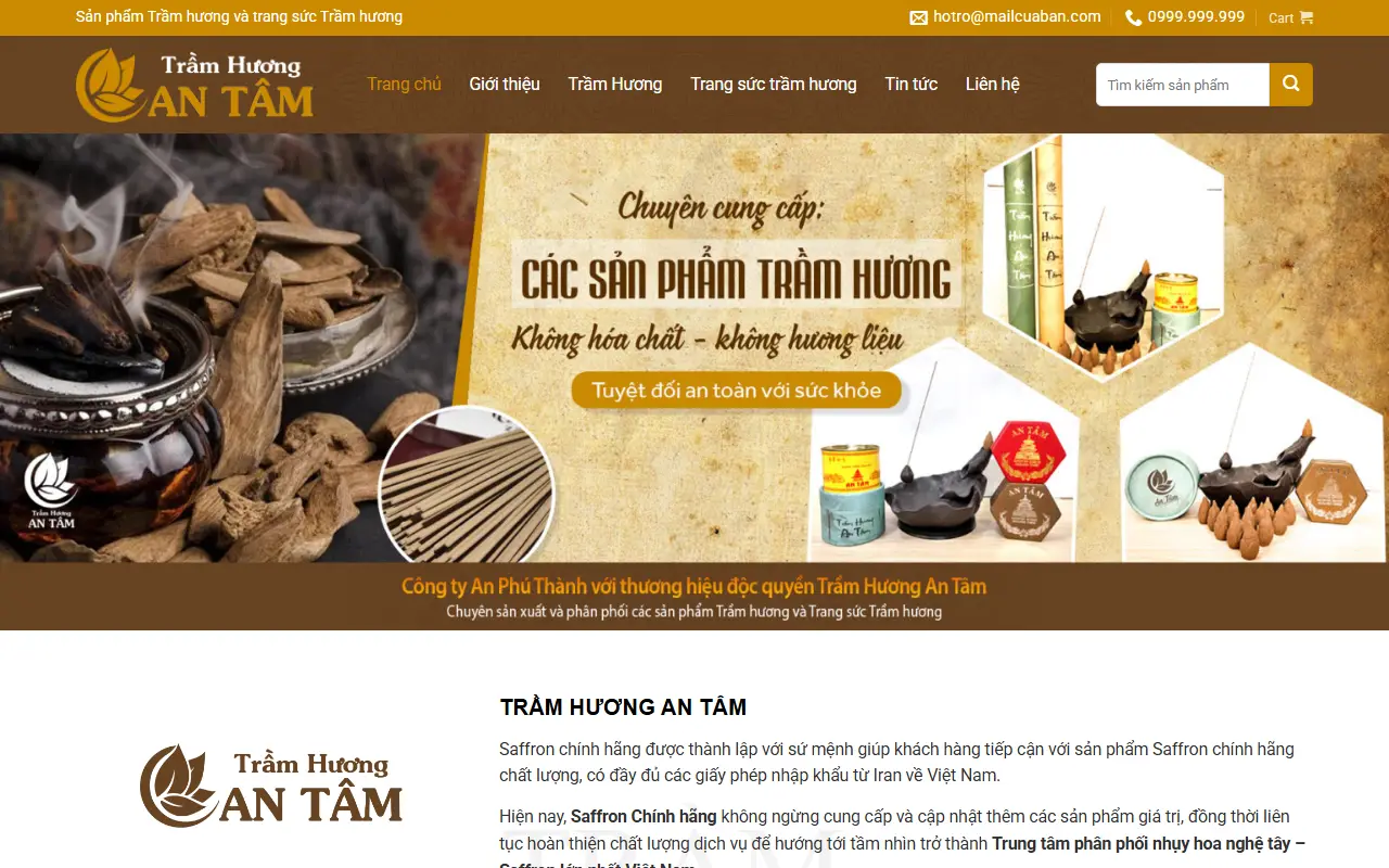 Mẫu website phong thuỷ & đồ thờ — Trầm hương