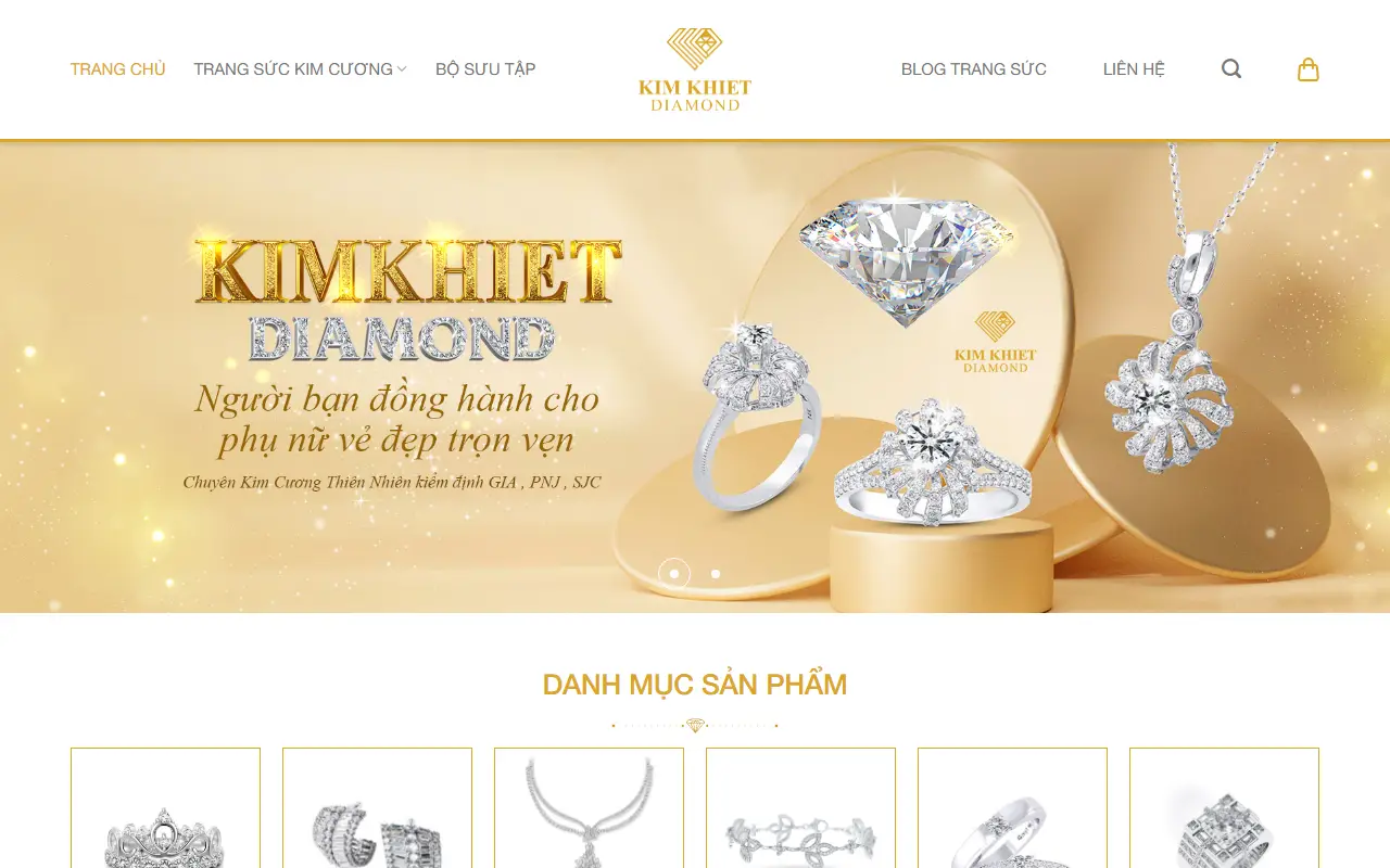 Mẫu website trang sức & đồng hồ — Mẫu web trang sức #3