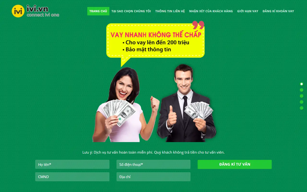 Mẫu website tài chính & bảo hiểm — Tài chính – vay tín chấp