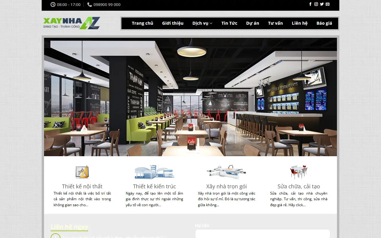 Mẫu website xây dựng & sửa nhà — Xây dựng #1