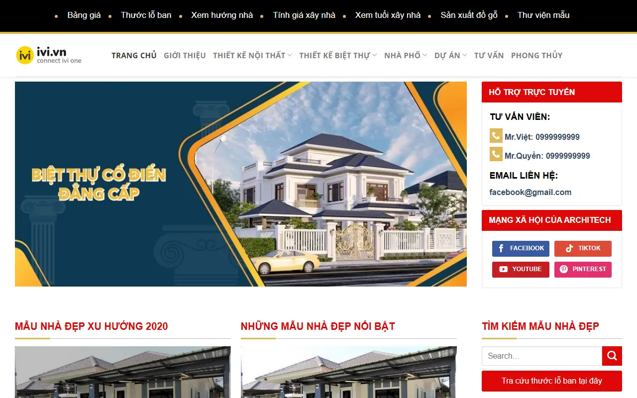 Mẫu website xây dựng & sửa nhà — Xây Dựng 3